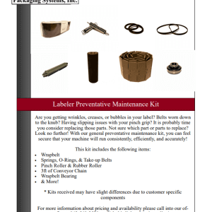 PM KIT PD700VS 6.0 Preventative Maintenance Kit for 700VS Labeler